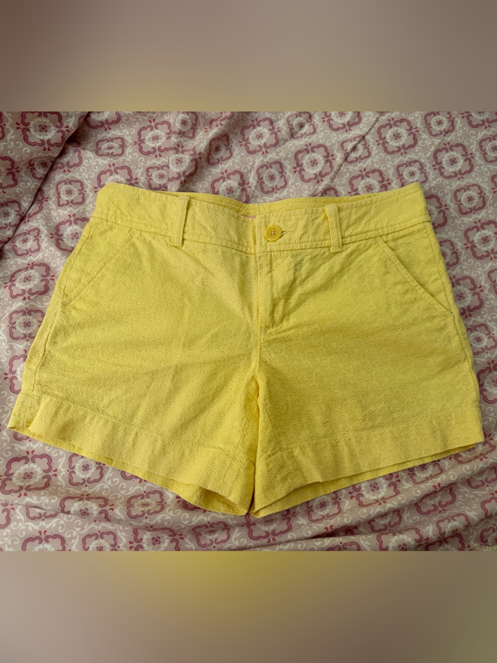 EUC Lilly Pulitzer Sunny Yellow Textured Shorts